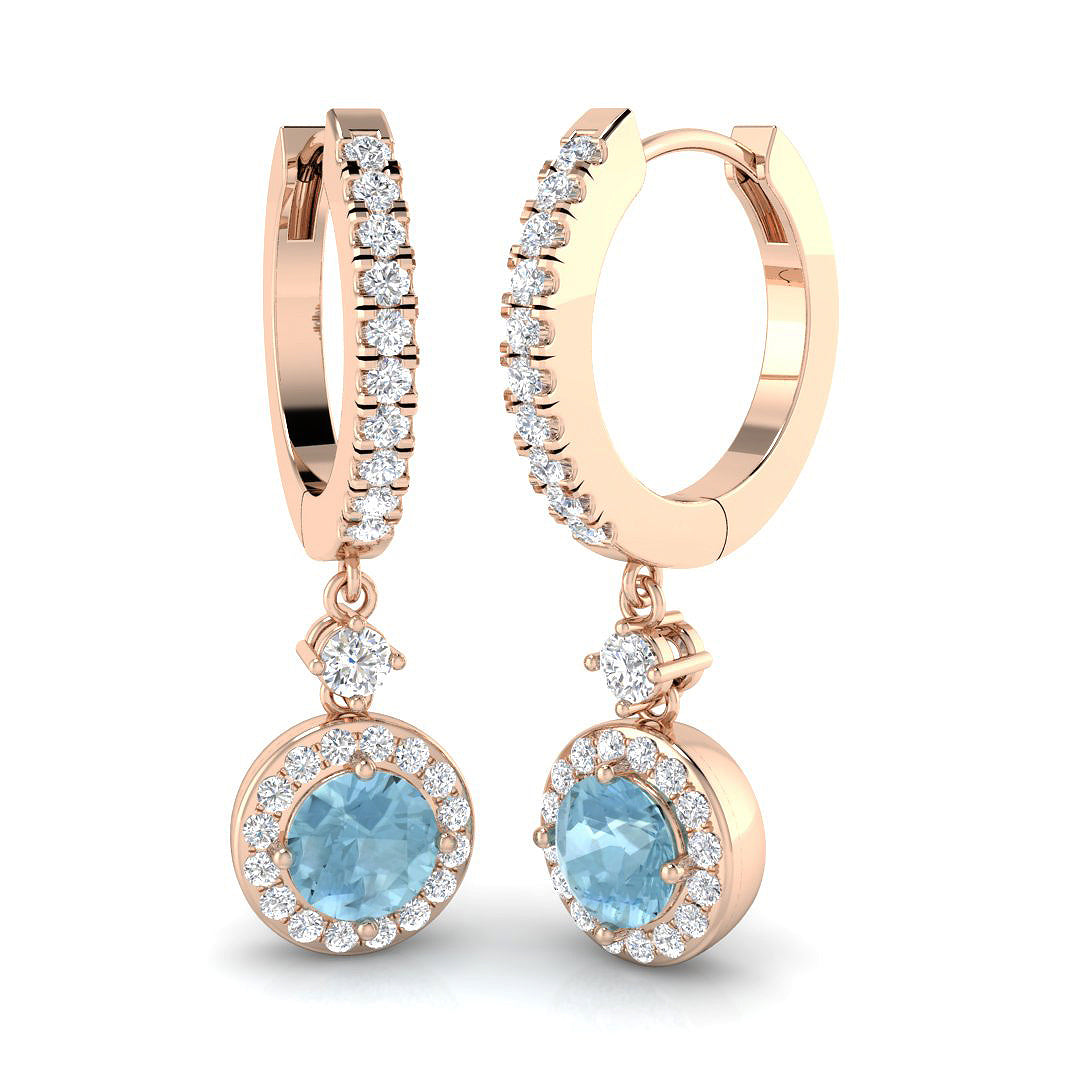 Erkny Aquamarine Gold Earrings - 1.25ct to 2ct Luxury Diamond Jewelry