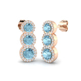 Erjly Aquamarine Diamond Earrings in Gold - Luxurious 1.5ct to 2ct