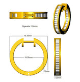 Hoop Earrings with Baguette Diamonds 1ct Gold Channel Setting