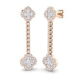 Erkry Gold Clover Diamond Earrings | 1.75ct to 2ct Luxury Elegance