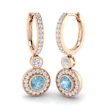 Erlny Aquamarine Gold Diamond Earrings - 1.25ct to 1.5ct Luxury Elegance