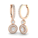 Erloy 1ct Gold Drop & Trilogy Diamond Earrings - Luxury Jewelry