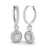 Erloy 1ct Gold Drop & Trilogy Diamond Earrings - Luxury Jewelry