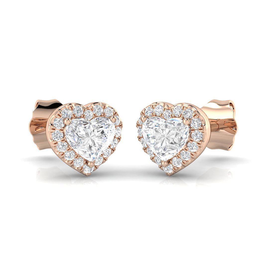 Elegant Honey Halo Diamond Earrings in Gold - 0.5ct to 1ct Luxury