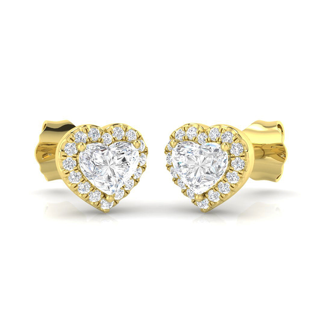 Elegant Honey Halo Diamond Earrings in Gold - 0.5ct to 1ct Luxury