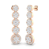 "Erlsy 3ct Gold Drop & Trilogy Diamond Earrings - Luxurious Elegance"