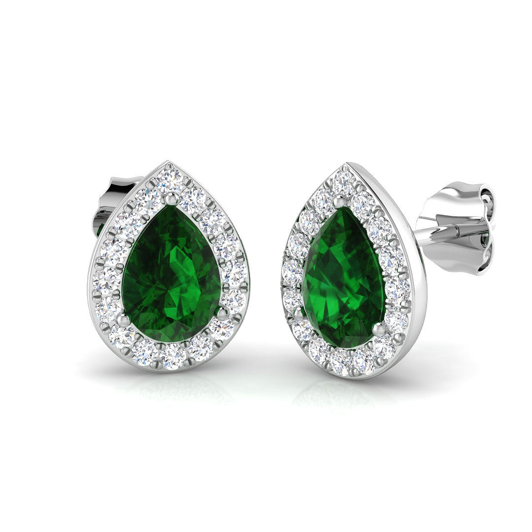 "Elegant 1.75ct Emerald Cut Diamond Earrings in Gold - Lucky Collection"