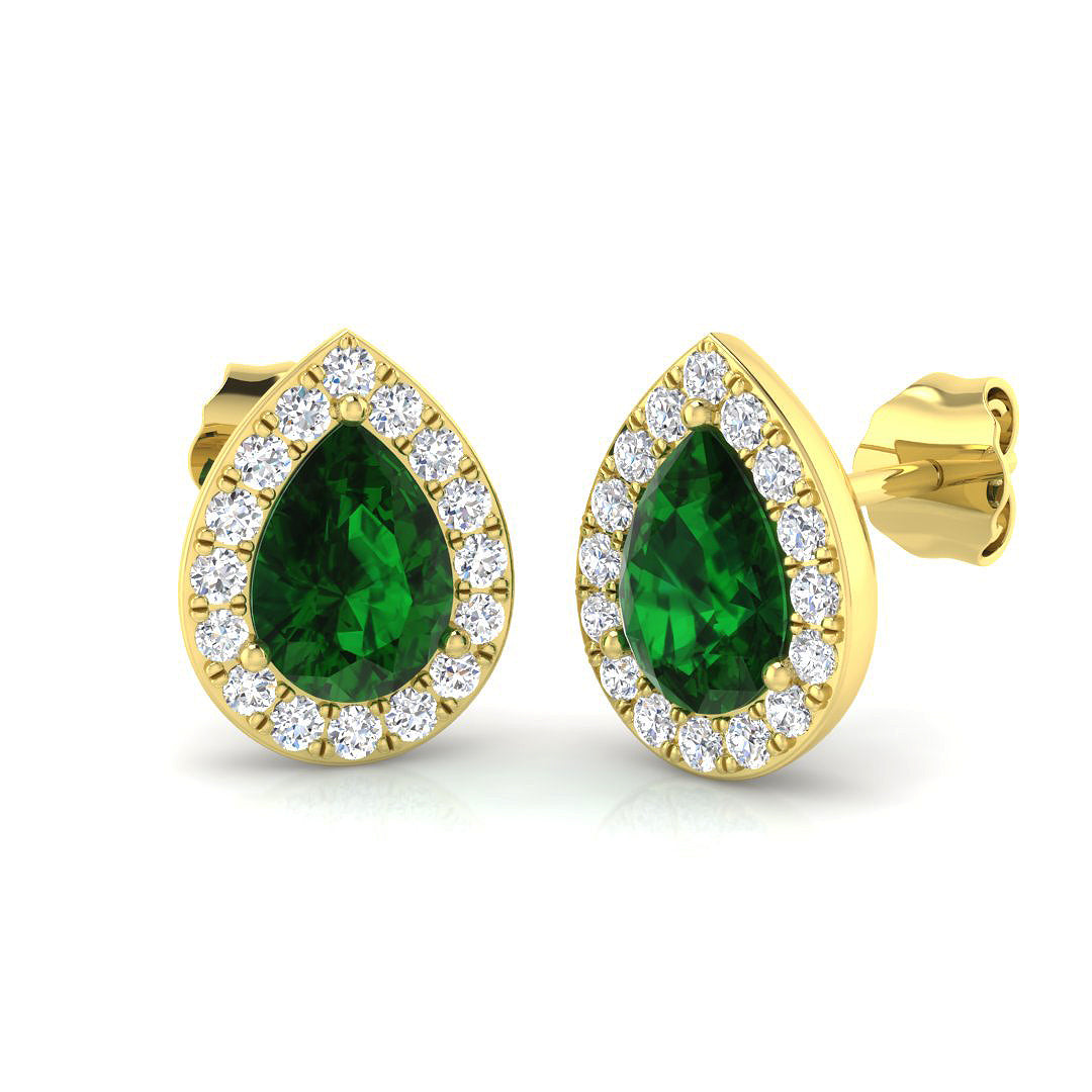 "Elegant 1.75ct Emerald Cut Diamond Earrings in Gold - Lucky Collection"
