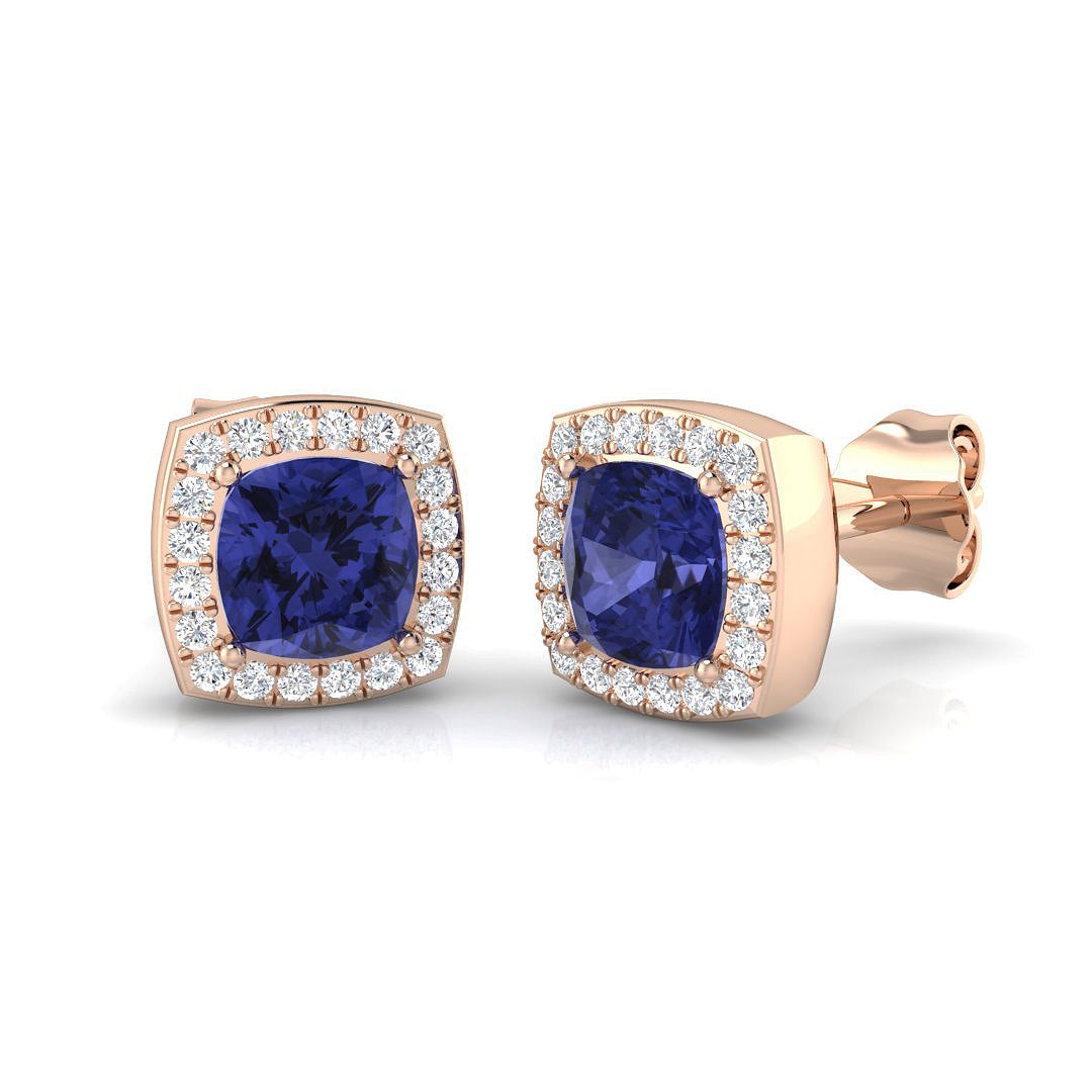 Elegant Pinky Tanzanite Diamond Earrings in Gold - 1.25ct to 3.5ct