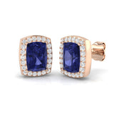"Nova 2ct Tanzanite Diamond Gold Earrings - Elegant Luxury Jewelry"