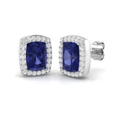 "Nova 2ct Tanzanite Diamond Gold Earrings - Elegant Luxury Jewelry"