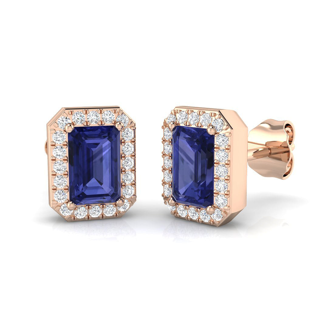 Elegant Gold Tanzanite Diamond Earrings | Perky 1.25ct Luxury Style