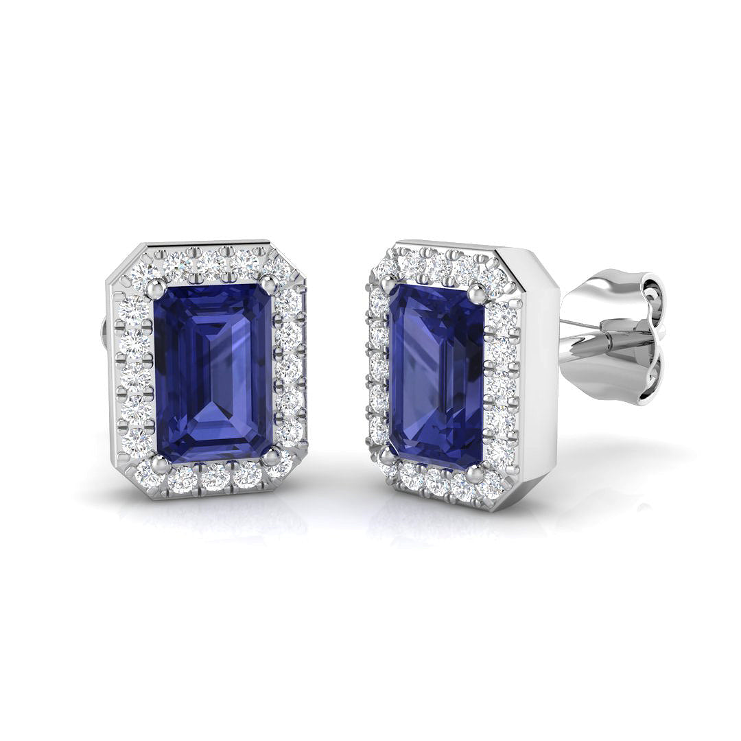 Elegant Gold Tanzanite Diamond Earrings | Perky 1.25ct Luxury Style