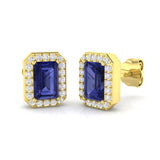 Elegant Gold Tanzanite Diamond Earrings | Perky 1.25ct Luxury Style