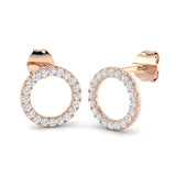 Elegant 0.50Ct Diamond Open Circle Stud Earrings in White Gold