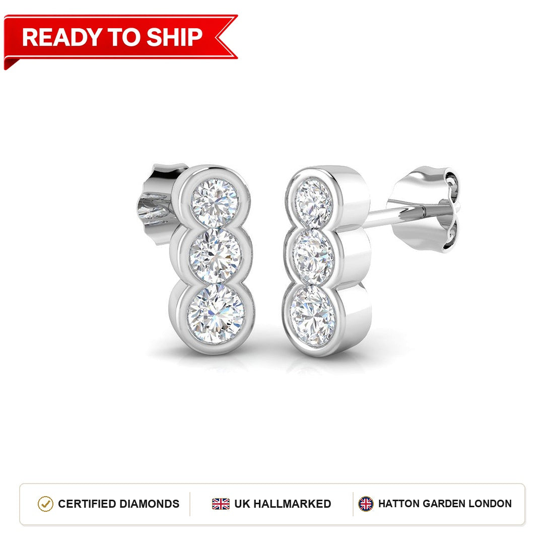 Lab grown diamond earring