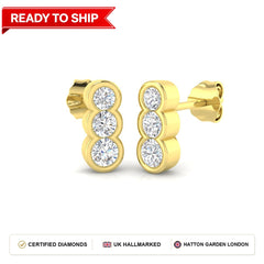 Lab grown diamond earring