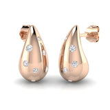 Beautiful 0.25Ct Scattered Diamond Teardrop Stud Earrings in White Gold