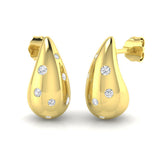 Beautiful 0.25Ct Scattered Diamond Teardrop Stud Earrings in White Gold