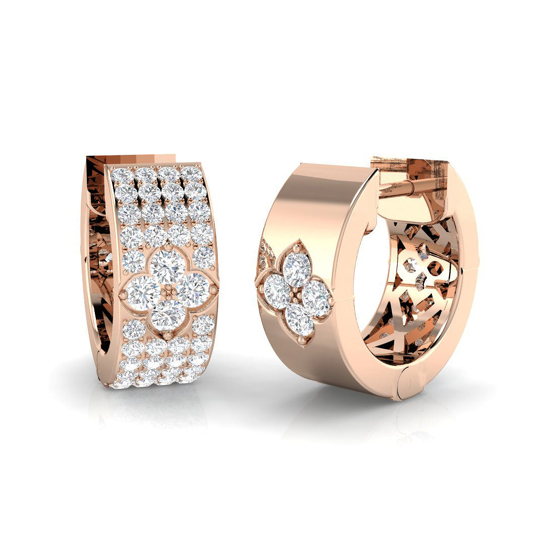 Hoop Earrings - Lushy 0.5ct Gold Diamond Luxury Jewelry