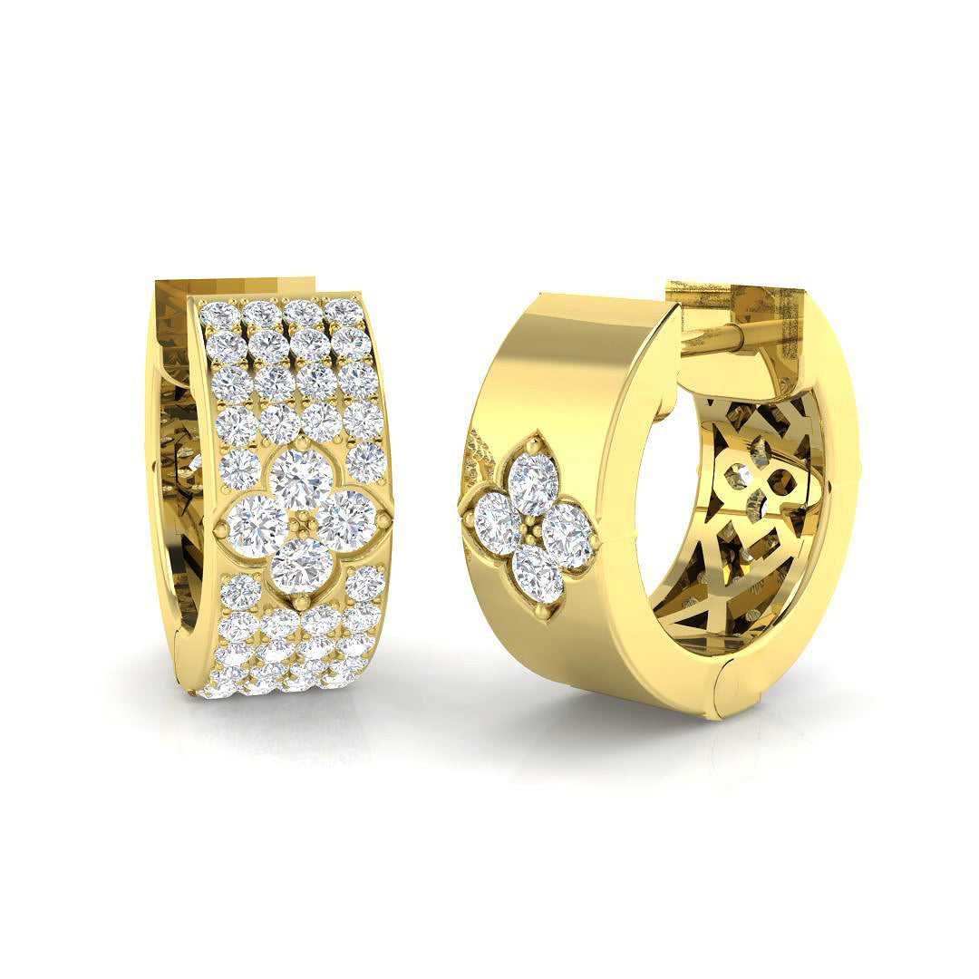 Hoop Earrings - Lushy 0.5ct Gold Diamond Luxury Jewelry