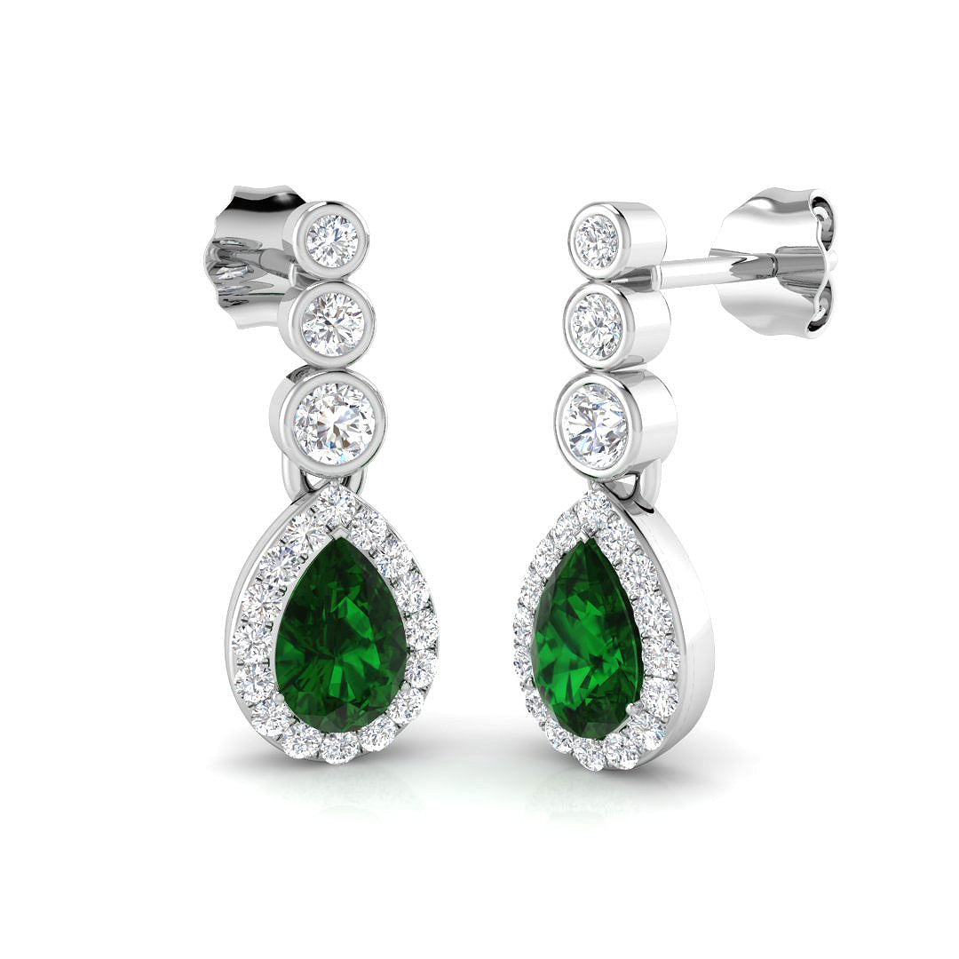 Luxury Emerald Cut Gold Diamond Earrings – Creek Collection, 1.25ct to 3ct