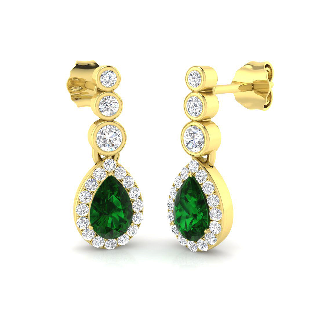Luxury Emerald Cut Gold Diamond Earrings – Creek Collection, 1.25ct to 3ct