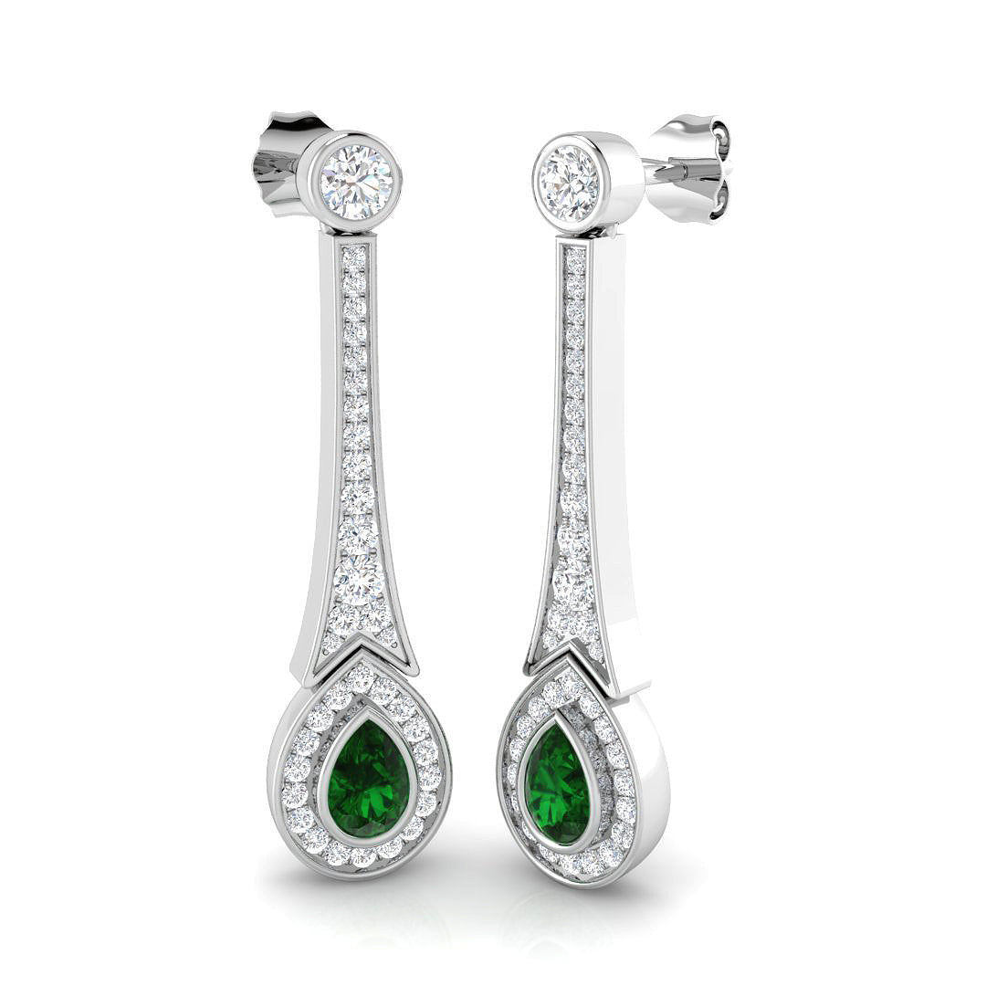 Delta Emerald Cut Diamond Gold Earrings | 1.5ct to 1.75ct Luxury Jewelry
