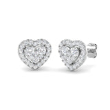 9ct White Gold 0.78ct Lab Grown Diamond Cluster Earrings