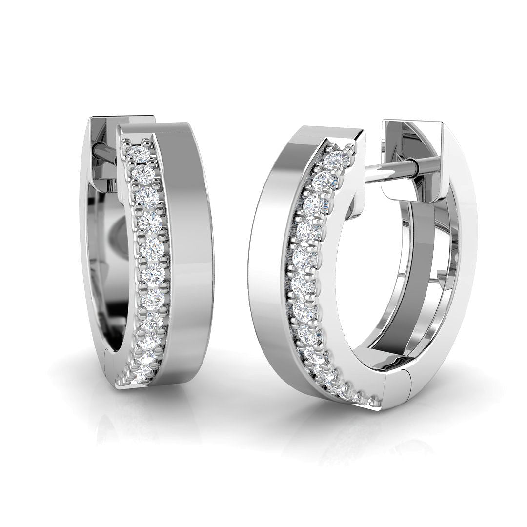 Hoop Earrings - Foggy 0.1ct Gold Diamond Radiance