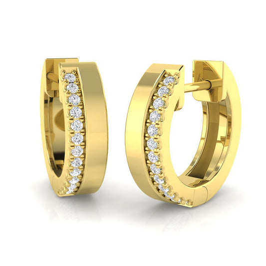Hoop Earrings - Foggy 0.1ct Gold Diamond Radiance