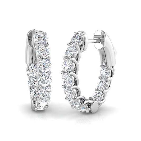 Hoop Earrings - Lunby 1.5ct Gold Brilliance Luxury
