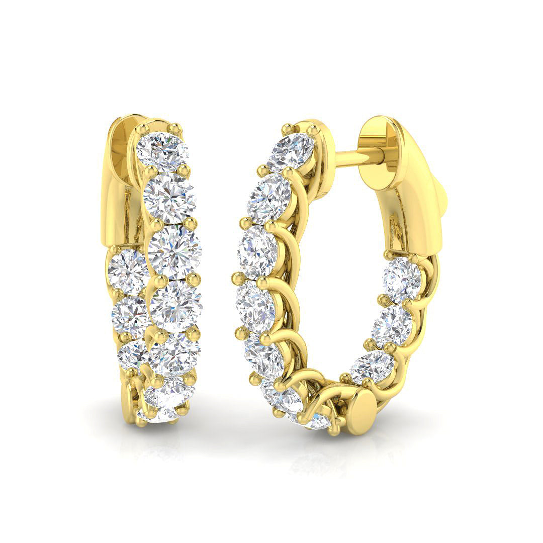 Hoop Earrings - Lungy 3ct Gold Statement Luxury