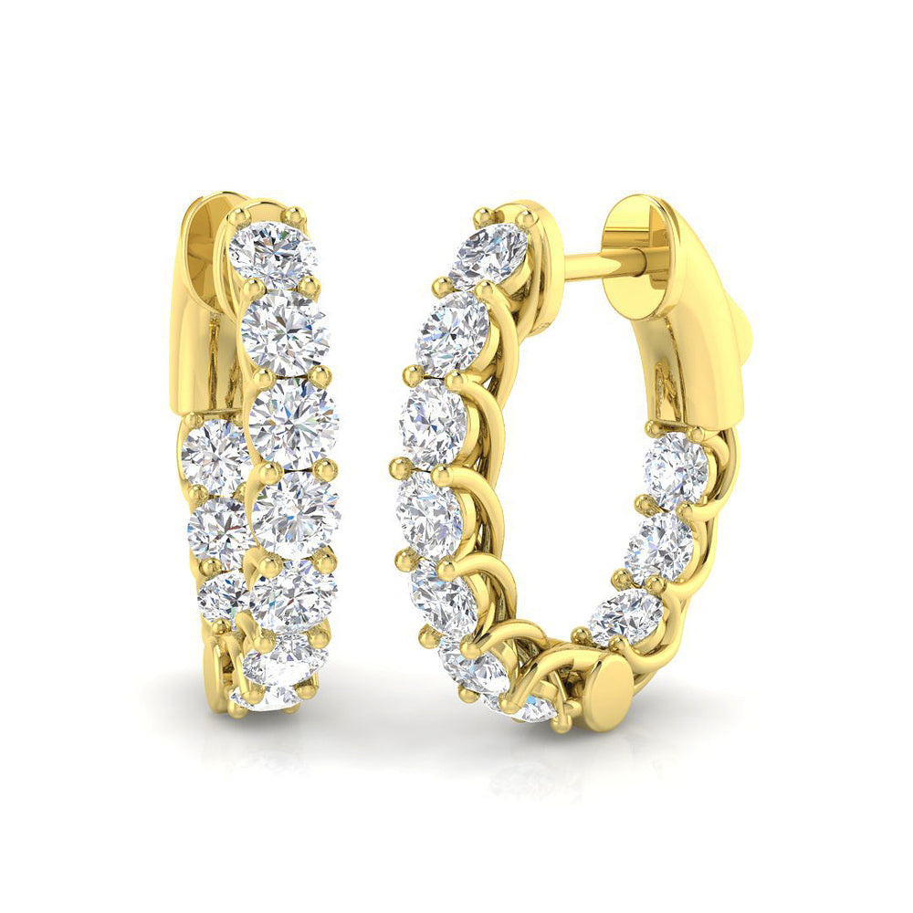 Hoop Earrings - Lungy 3ct Gold Statement Luxury