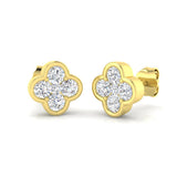 0.86ct Lab Diamond Round Cut Stud Earrings in 9K Yellow Gold