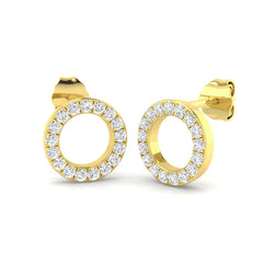 0.30 Carat D-E/VS Lab Grown Diamond Shape Earring 9k Yellow Gold Ready To Ship