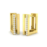 Elegant 0.10Ct Diamond Rectangular Hoop Earrings in White Gold