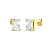 3.00 Ct DE/VVS Lab Grown Emerald Cut Diamond Stud Earring | Prong Set