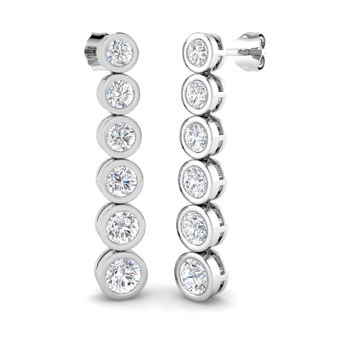 3.1ct Lab Diamond Round Cut Stud Earrings in 9K White Gold