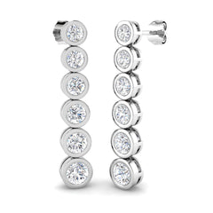 3.1 Carat D-E/VS Lab Grown Diamond Drop & Trilogy Earring 18k White Gold Ready To Ship