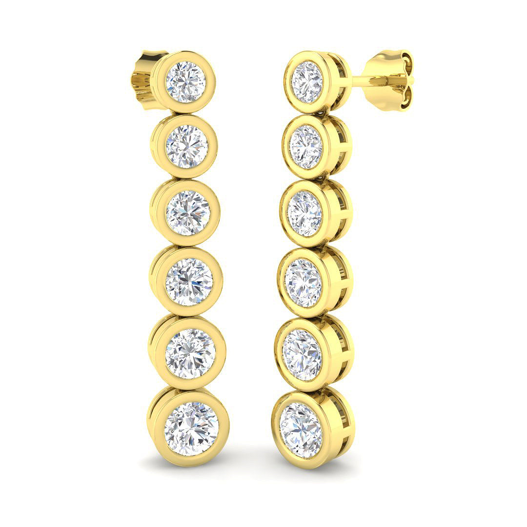 3.1ct Lab Diamond Round Cut Stud Earrings in 9K Yellow Gold