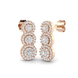 "Elegant Jetty Gold Drop & Trilogy Diamond Earrings - 0.5ct Luxury"