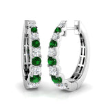Lumvy 1.25-1.5ct Gold Colour Hoops Diamond Earrings for Luxurious Elegance