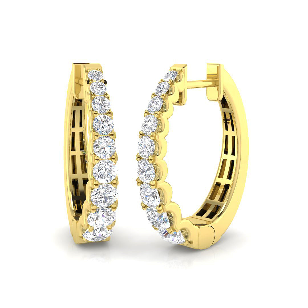 Hoop Earrings - Lumwy 1ct Classic Gold Luxury