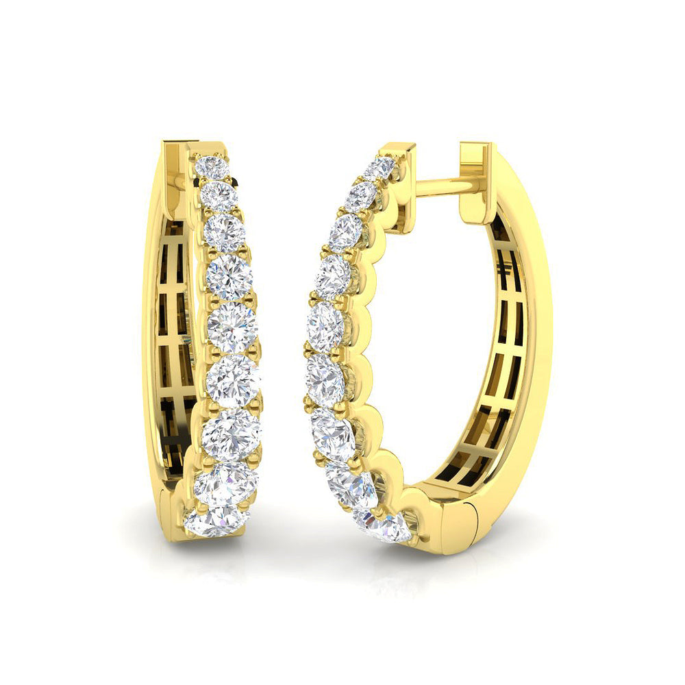 Hoop Earrings - Lumwy 1ct Classic Gold Luxury