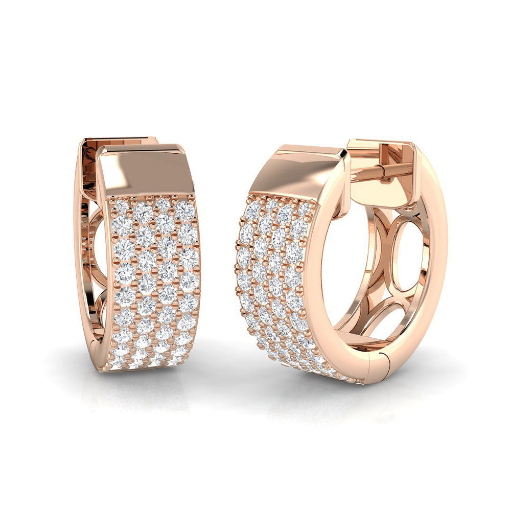Hoop Earrings - Luvoy Elegant Luxury 0.5ct Gold