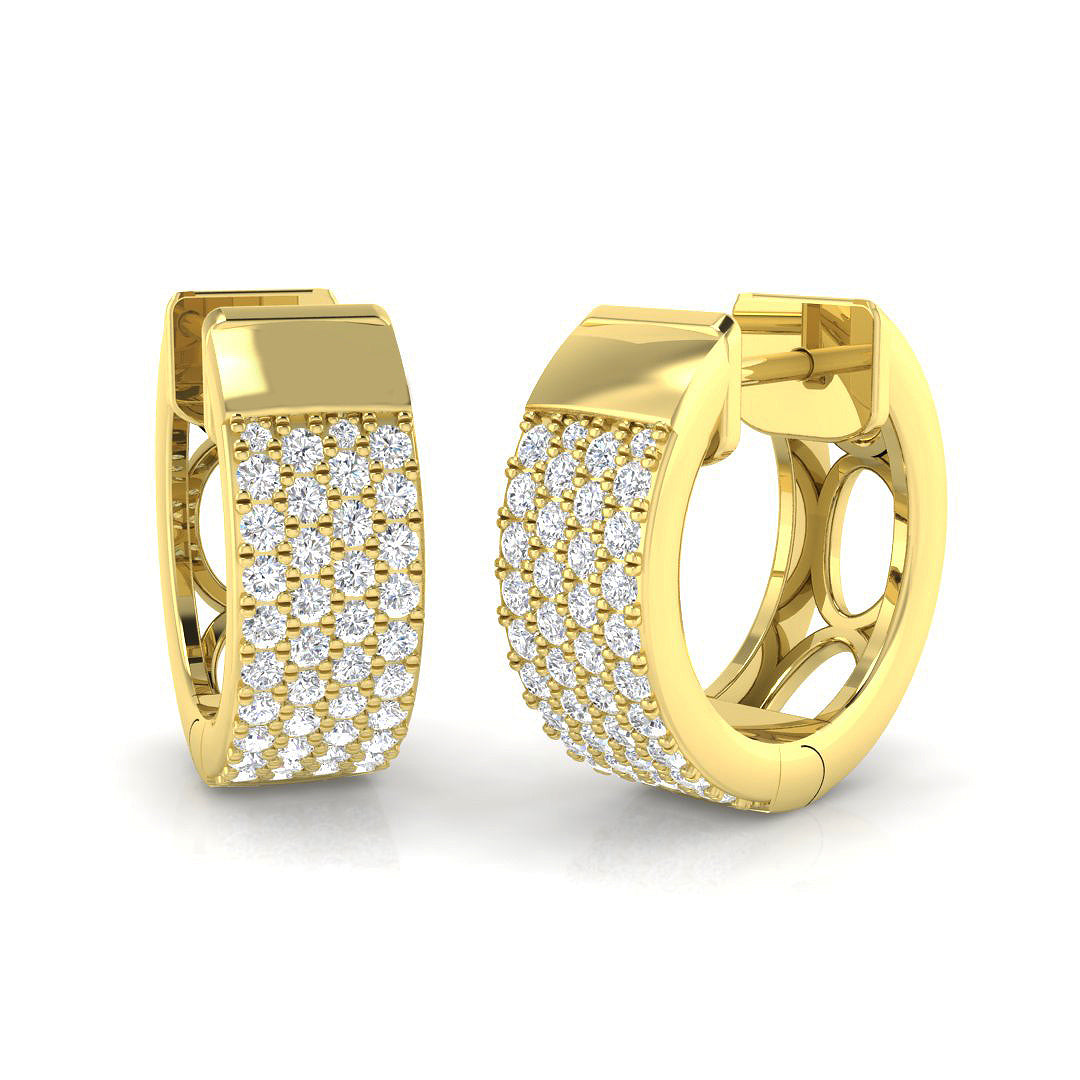 Hoop Earrings - Luvoy Elegant Luxury 0.5ct Gold