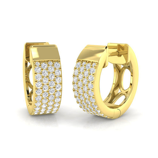 Hoop Earrings - Luvoy Elegant Luxury 0.5ct Gold