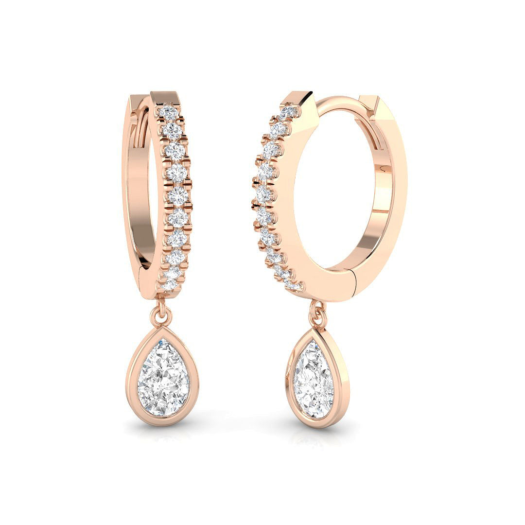 Elwyn Gold Drop & Trilogy Diamond Earrings - 0.5ct Luxury Jewelry