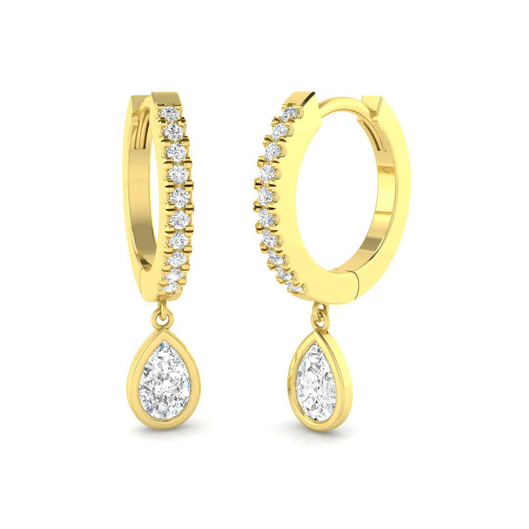 Elwyn Gold Drop & Trilogy Diamond Earrings - 0.5ct Luxury Jewelry